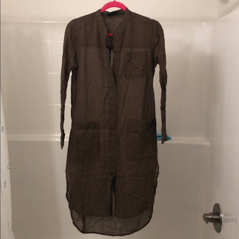 Aritzia sheer shirt dress